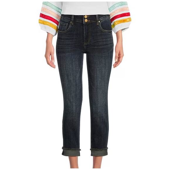 Kut from the Kloth High Rise Double Button Straight Leg Jeans- Plus Size 14W - Picture 1 of 8